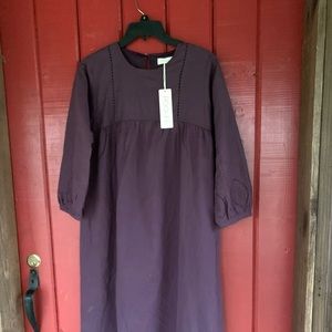 Roolee Plumb Linen Midi Dress